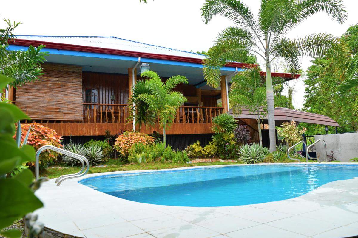 Villa exterior with garden view